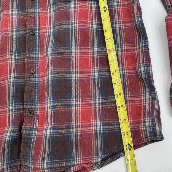 Vintage FADED GLORY Plaid Shirt Mens M Blue Orange Brown Blanket Plaid Grunge - Picture 8 of 8
